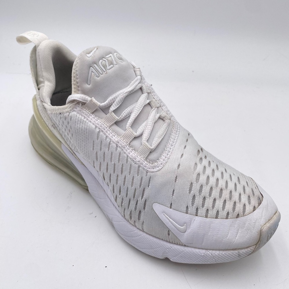 Nike Air Max 270 Triple White Sneaker Youth 5.5Y 943345-103 Low Top Running Shoe